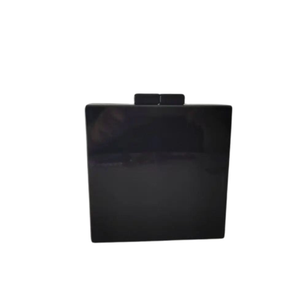 Künstlerische Acryl-Clutch – Schwarz-weiße Statement-Abendtasche mit Perlen- oder Kettengriff