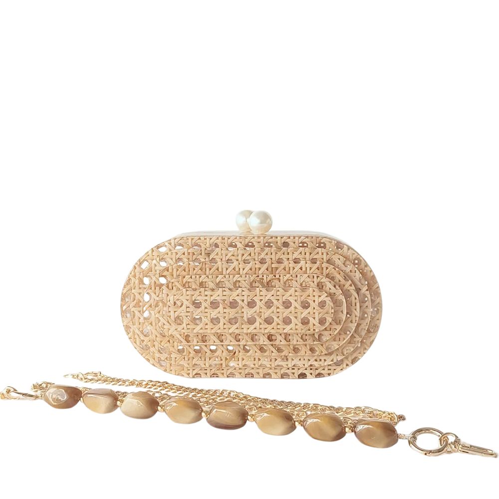 The 'Maya' Rattan Clutch