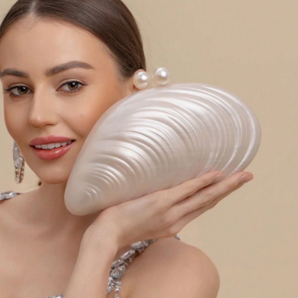 Perle Sand Shell Acryl Schulter Box Kupplungen Abend Weibliche Abend Handtaschen Marke Neue Hochzeit Party Mädchen Strand Handtasche Taschen
